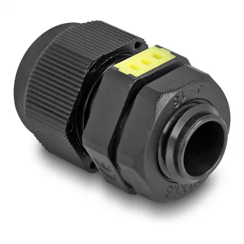 Kabeļa uzmava M12 DELOCK ar ventilāciju IP68, plastmasa, melna, 2 gab.