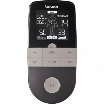 Elektrostimulācijas TENS/EMS ierīce Beurer EM 1 RELIEF+ (model 60428) antracīta krāsā