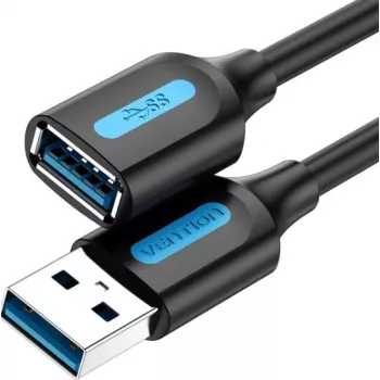 USB 3.0 pagarinātājkabelis Vention CBHBI, vīrietis-sieviete, 3 m, melns