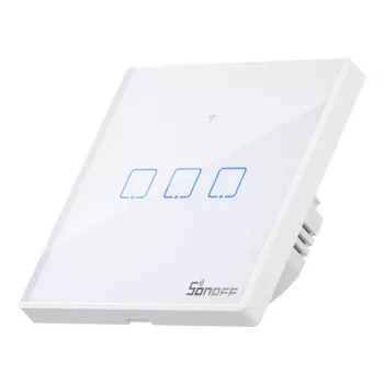 Sonoff T2 EU TX 3-kanālu viedais sienas slēdzis Wi‑Fi + RF 433