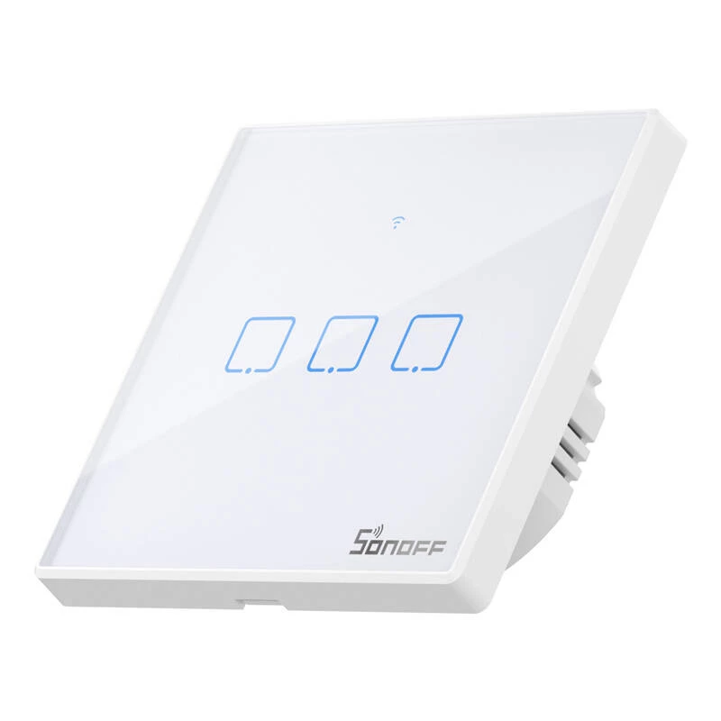 Sonoff T2 EU TX 3-kanālu viedais sienas slēdzis Wi‑Fi + RF 433