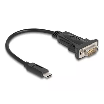 DeLOCK Adapter USB Type-C uz RS-232 D-Sub 9 kontaktu vīrišķais 0.25 m