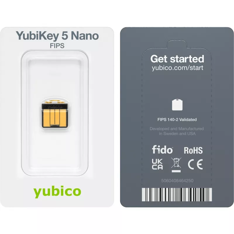 Yubico YubiKey 5 Nano FIPS USB-A NIST Validated drošības atslēga