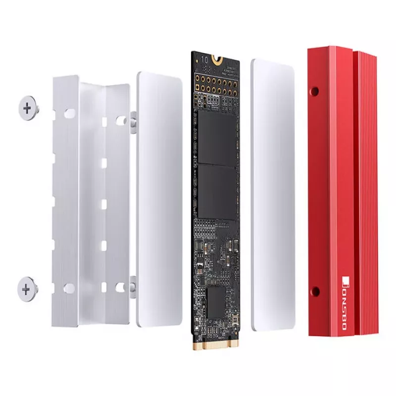 Jonsbo M.2-6 RED 2280 pasīvais dzesētājs M.2 SSD NVMe/SATA diskdziņiem
