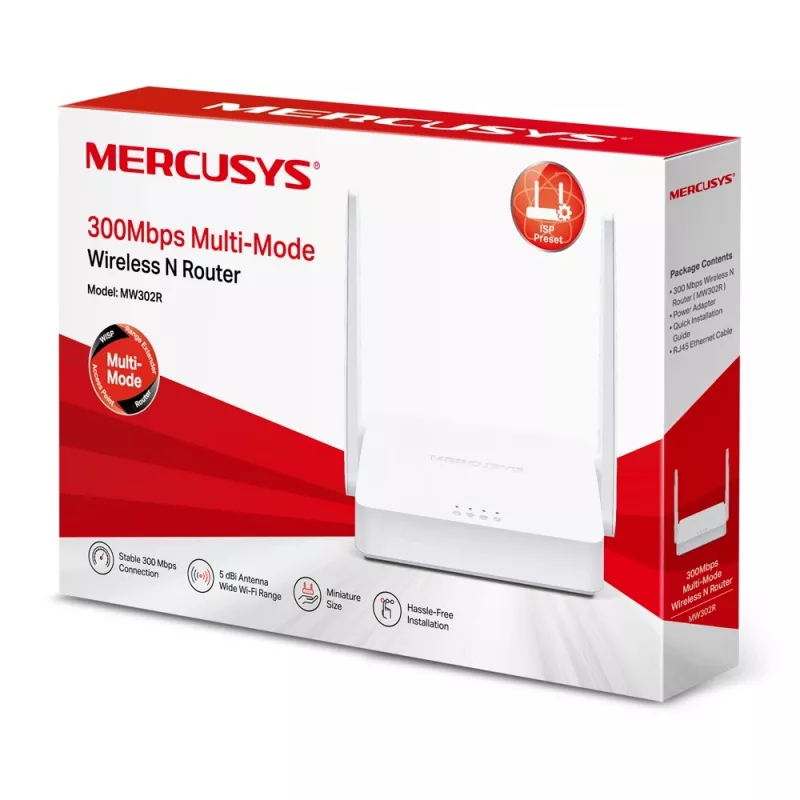 Mercusys MW302R bezvadu maršrutētājs Fast Ethernet vienas joslas (2.4 GHz) Balts