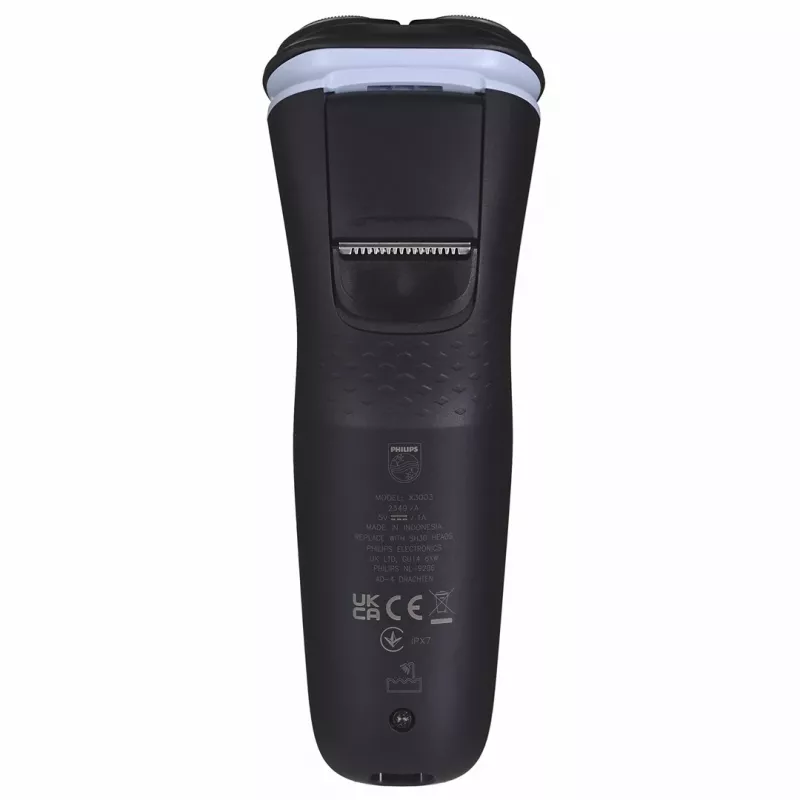 Elektriskais rotācijas skuveklis Philips 3000X Series X3003/00 — 3 galviņas, slapjai/sausai skūšanai, NiMH akumulators, 40 min darbība