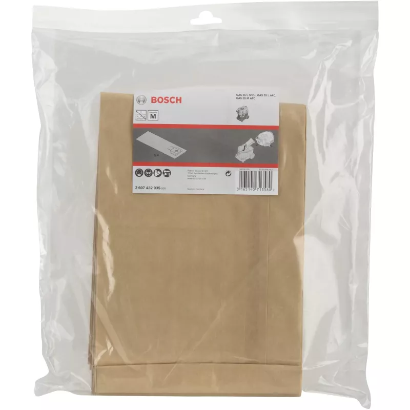 Putekļu maisiņu komplekts Bosch 2 607 432 035 (5 gab.)