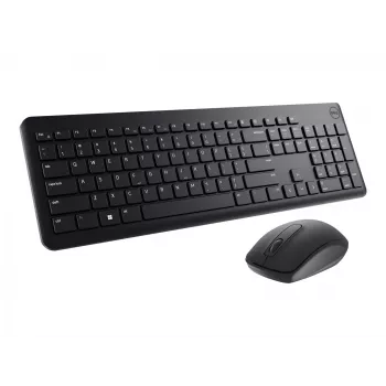 DELL tastatūra un pele KM3322W - ukraiņu (QWERTY), pilnizmēra (100%), bezvadu, RF bezvadu, QWERTY, melna, pele iekļauta