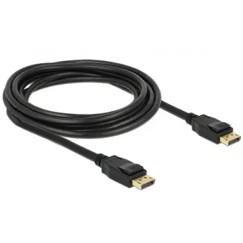 Delock DisplayPort kabelis - DisplayPort (vīriešu) uz DisplayPort (vīriešu) - 3 m - ar fiksatoru - Melns