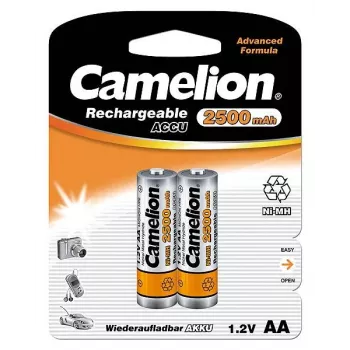 AA/HR6 Ni-MH uzlādējamās baterijas CAMELION 2500 mAh, 2 gab.