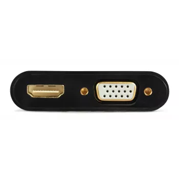 HDMI uz VGA adapteris GEMBIRD A-HDMIM-HDMIFVGAF-01, HDMI vīrišķais uz VGA izeju, 0.15 m, melns