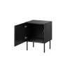 Naktsgaldiņu komplekts Cama Meble SIENA 2 gab., 44,5×40×59 cm, melns matēts, MDF un skaidu plātne
