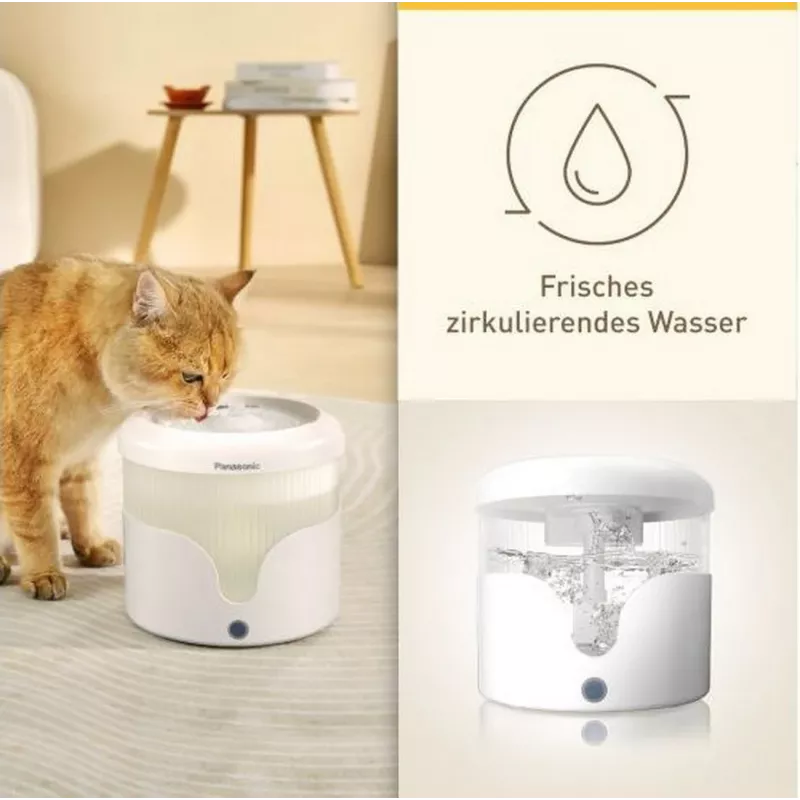 Panasonic CP-JNW01CW viedais dzīvnieku ūdens strūklaku dzirdinātājs, 1,9 l, 35 dB, balts