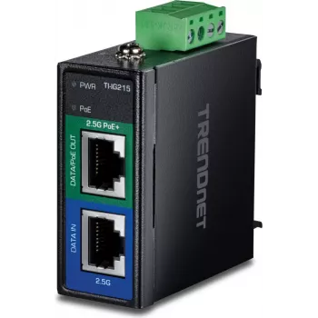 TRENDnet TI-IG215 Industriālais PoE+ Injektors 2.5G - 1 Gbps - Ethernet