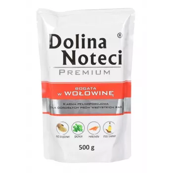 DOLINA NOTECI Premium Rich in beef - Mitrā suņu barība - 500 g