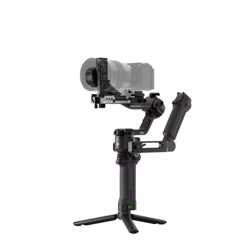 Rokas stabilizators kamerai DJI RS 5 Combo — alumīnijs, 30 h akumulators, 1.46 kg, melns