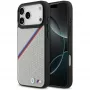 BMW ādas aizmugurējais vāciņš Apple iPhone 17 Pro Max, pelēks, ar MagSafe