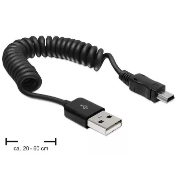 USB kabelis DeLOCK USB 2.0 0.6m USB A uz Mini-USB A Melns