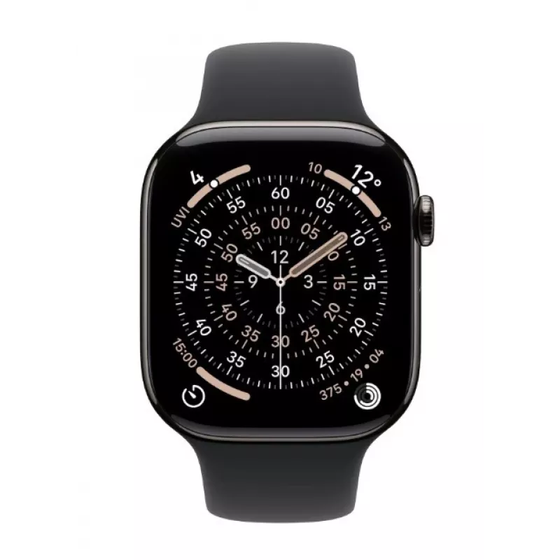 Viedpulkstenis Apple Watch Series 11 GPS + Cellular 42mm Slate Titanium Korpusa Melna Sporta Siksniņa M/L