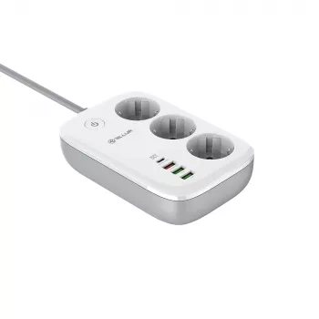 Pagarinātājs Tellur TLL331521 Smart WiFi ar 3 kontaktligzdām, PD 30W, QC 18W