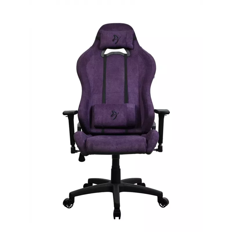 Spēļu krēsls Arozzi Torretta SoftFabric Purple – ergonomisks, regulējami roku balsti, atpakaļ nolaižama atzveltne
