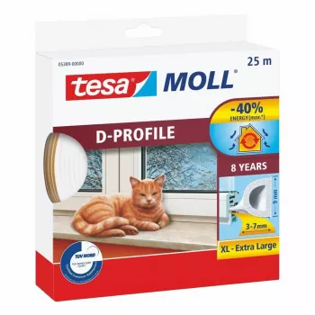 Tesa gummas blīvējuma lente D-profils H0538900 3–7 mm spraugām, 0.009 x 25 m