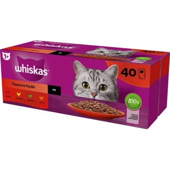 WHISKAS Classic Meals Mix - slapjā barība kaķiem - 40x85g