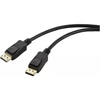 Renkforce DisplayPort savienojuma kabelis, DisplayPort spraudnis - DisplayPort spraudnis, 2.00 m, melns, RF-5771516, PVC apvalks
