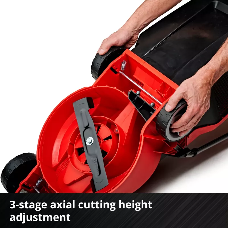 Bezvada zāles pļāvējs EINHELL GE-CM 18/30 Li — 18V, 3.0Ah, 30 cm griešanas platums, 25 L savācējs