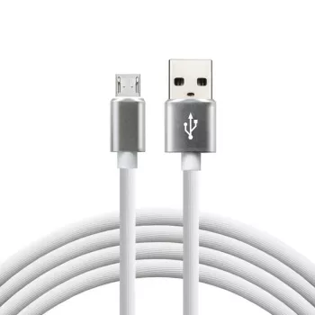 everActive USB kabelis 1m - Balts, silikons, ātrā uzlāde, 2,4A - CBS-1MW