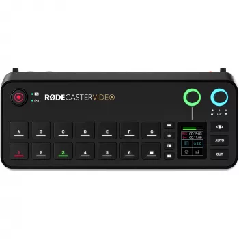 Rode RØDECaster Video video un audio producēšanas konsole, līdz 6 video avotiem, divi priekšpastiprinātāji, divi iebūvēti bezvadu uztvērēji