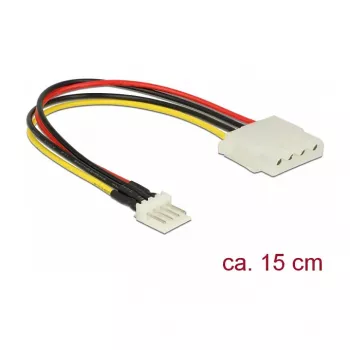 Iekšējais strāvas kabelis DeLOCK 85456 0.15m Floppy uz Molex