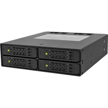 ICY DOCK ToughArmor MB994SP-4S - Atpakaļplāksne SAS/SATA II, bez paplātēm, 4x SAS/SATA 2,5 collu iekšējais uz 4x SATA resursdatoru - alumīnijs - melns - SAS/SATA 6 Gbit/s - 40 mm ventilators