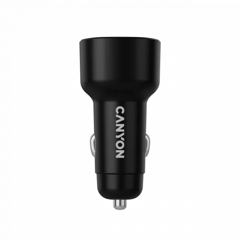 Auto lādētājs CANYON OnDrive 60 PD 60W 2xUSB-C — melns