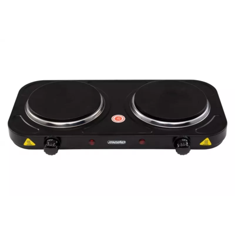 Mesko Home MS 6509 melnā elektriskā plīts virsma, 2 zonu noslēgtais disks