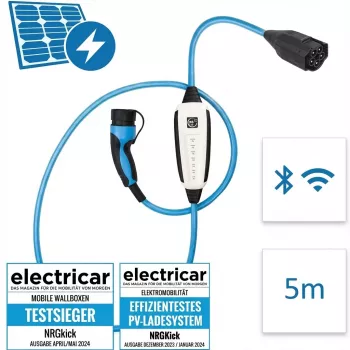 Pārnēsājama uzlādes stacija NRGkick 32A Pure ar GSM, GPS un WLAN, 5 m kabelis