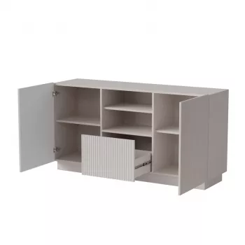 Kumode Cama LIVERTI 150x42x78 cm, smilškrāsas, 1 atvilktne, skaidu plātne