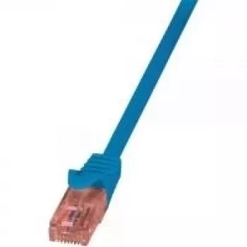 Logilink RJ45 tīkla kabelis CAT 6 U/UTP [1x RJ45-Spraudnis - 1x RJ45-Spraudnis] 2 m Zils Liesmu slāpējošs (CQ2056U)