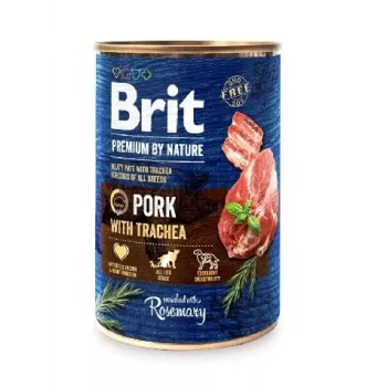 Brit Premium by Nature mitrā suņu barība Cūkgaļa ar traheju 400 g, bezgraudu, visām šķirnēm un vecumiem