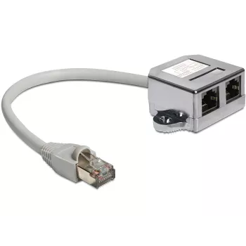 DeLOCK 65177 tīkla Y-sadalītāja kabelis, 1x RJ-45 uz 2x RJ-45, pelēks