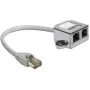 DeLOCK 65177 tīkla Y-sadalītāja kabelis, 1x RJ-45 uz 2x RJ-45, pelēks
