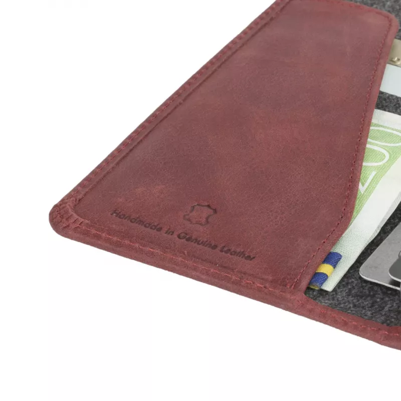 Folio maciņš Krusell Sunne 4 Card FolioWallet īstā ādā sarkanā krāsā iPhone XS Max