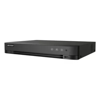 DVR Hikvision Pro Series 4 kanālu 1080p 1U H.265 AcuSense, 4 video ieejas, max 2960×1665, 10 TB HDD, Fast Ethernet, 12V, melns