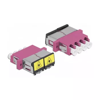Optiskās šķiedras savienotājs DeLOCK 86906 LC Quad sieviete–LC Quad sieviete Multi-mode violets