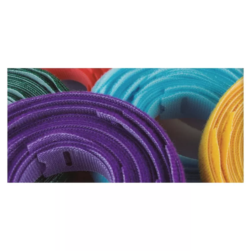 Atkārtoti lietojamais kabeļu saites Velcro ONE-WRAP 200 x 20 mm, polipropilēns (PP), melns — iepakojumā 100 gab.