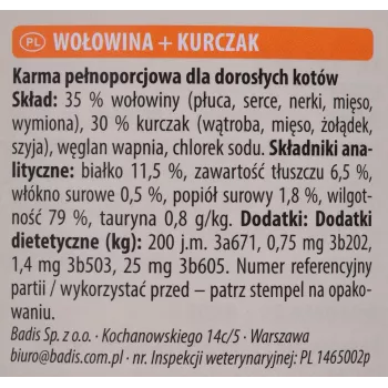 Animonda Carny Adult Liellopu gaļa ar vistu 800 g