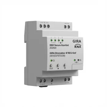 Gira Dimmaktor REG KNX Secure 4-kanālu dimmera izpildmehānisms 202500, 4 izejas