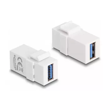 DeLOCK Keystone modulis USB 3.0 A ligzda-ligzda balts 1:1
