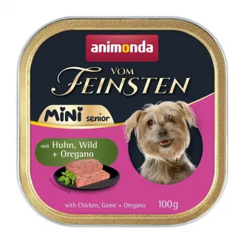 Slapjā suņu barība animonda ANIMONDA Vom Feinsten Mini Senior ar vistu, brieža gaļu un oregano 100 g