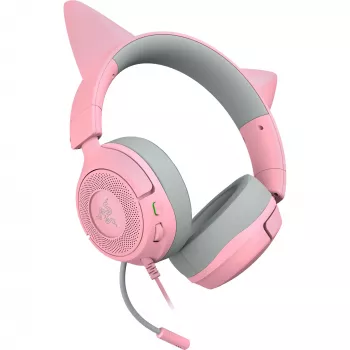 Austiņas Razer Kraken Kitty V3 X — Vadu USB Type-A, Pār-auss, 20–28kHz, 1,3 m kabelis, Rozā